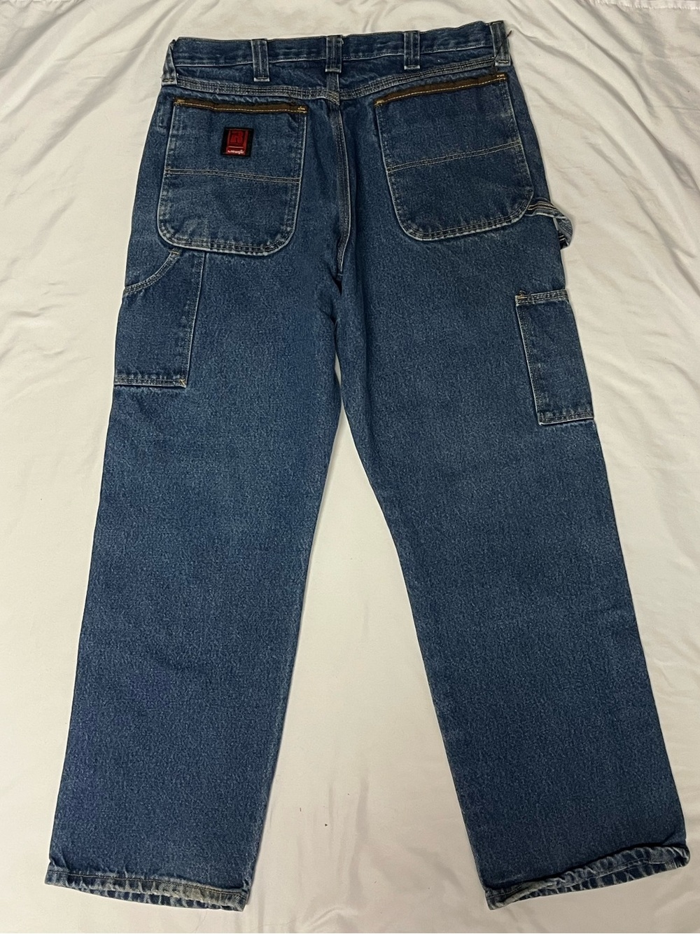 Vintage Riggs Workwear Wrangler Double Knee Carpenter Jeans 34x30 USA‎ Denim - Picture 10 of 11
